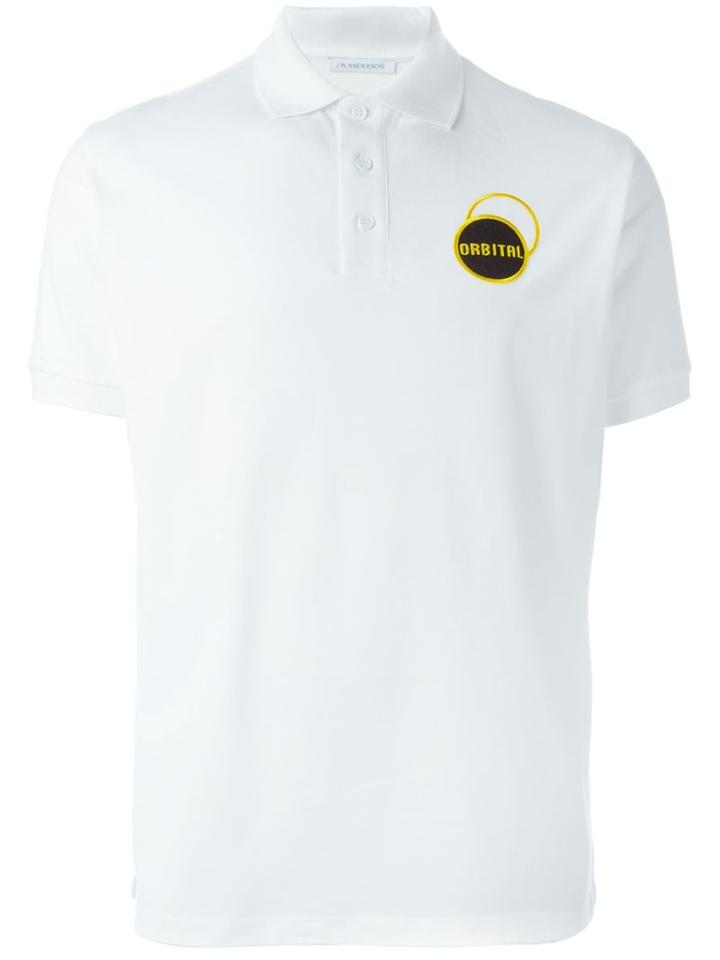 J.w. Anderson Orbital Patch Polo Shirt, Men's, Size: L, White, Cotton