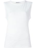 T By Alexander Wang Round Neck Tank Top, Women's, Size: L, White, Cotton/polyester