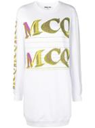 Mcq Alexander Mcqueen Repeat Logo Sweatshirt Dress - White
