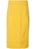 Marni - Exposed Seam Pencil Skirt - Women - Spandex/elastane/viscose/wool - 42, Yellow/orange, Spandex/elastane/viscose/wool