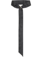 Burberry D-ring Detail Chain Silk Jacquard Skinny Scarf - Black