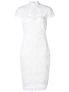 Tadashi Shoji Embroidered Turtleneck Dress - White