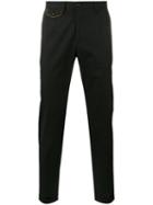 Dolce & Gabbana Contrast Trim Trousers, Men's, Size: 44, Blue, Cotton/spandex/elastane