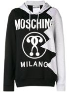 Moschino Bicolour Logo Hoodie - Black