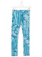 Roberto Cavalli Kids Teen Zebra Print Leggings - Blue