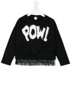 Parrot Kids Guipure Lace Fringed Sweatshirt, Girl's, Size: 8 Yrs, Black