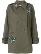Red Valentino Flower Patch Coat - Green