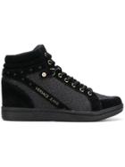 Versace Jeans Glitter Quilted Hi-top Sneakers - Black