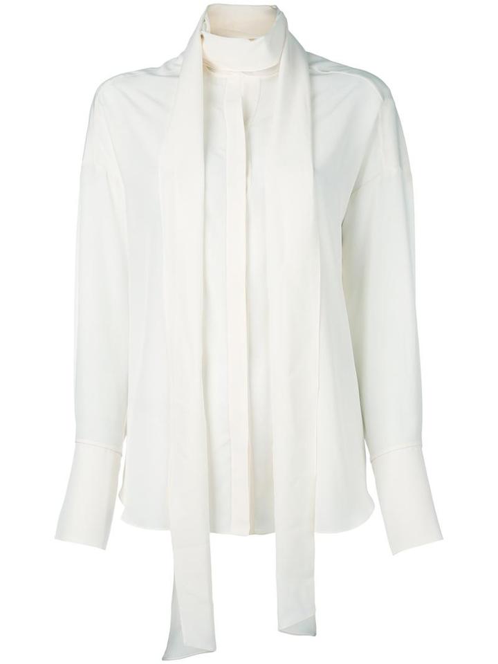 Chloé Neck Tie Blouse, Women's, Size: 36, White, Silk