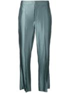 Isabel Marant Metallic Trousers, Women's, Size: 42, Green, Ramie/viscose