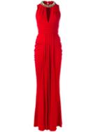 Alexander Mcqueen Halterneck Maxi Dress, Women's, Size: 40, Red, Viscose/spandex/elastane/polyamide