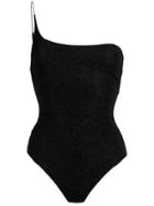Oseree Lumière One-shoulder Maillot - Black