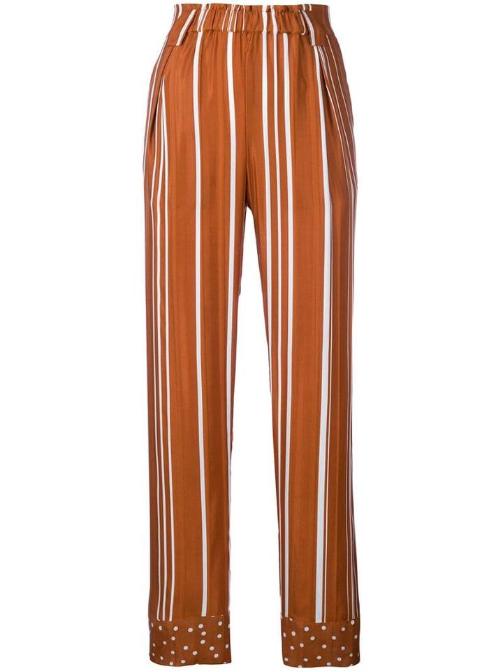 Stine Goya Spots And Stripes Print Trousers - Orange