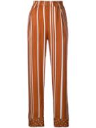 Stine Goya Spots And Stripes Print Trousers - Orange