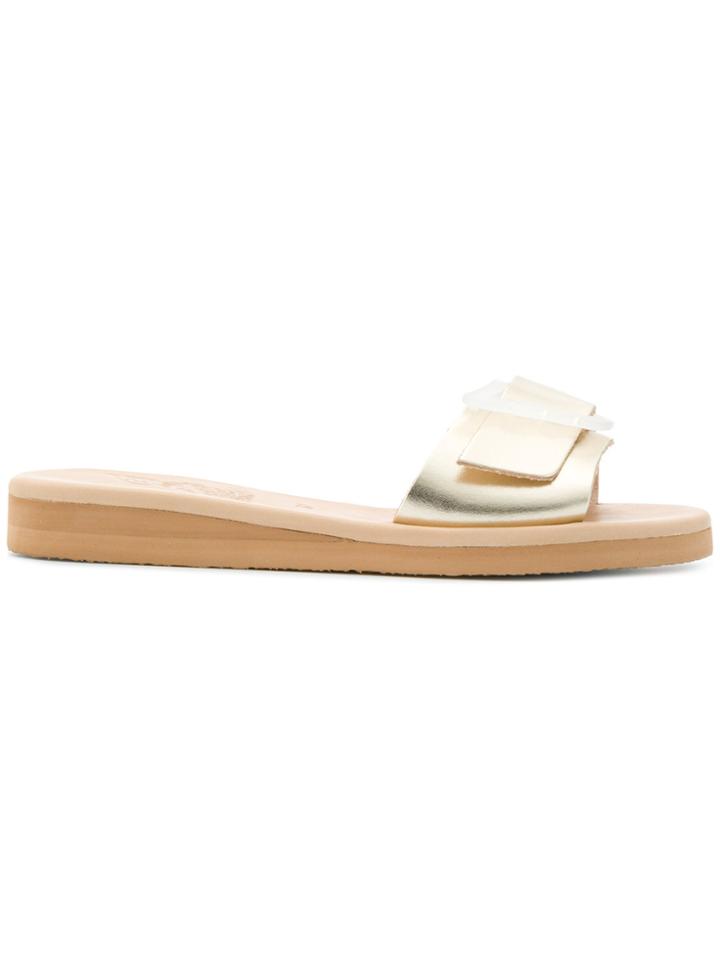 Ancient Greek Sandals Buckle Strap Sandals - Metallic
