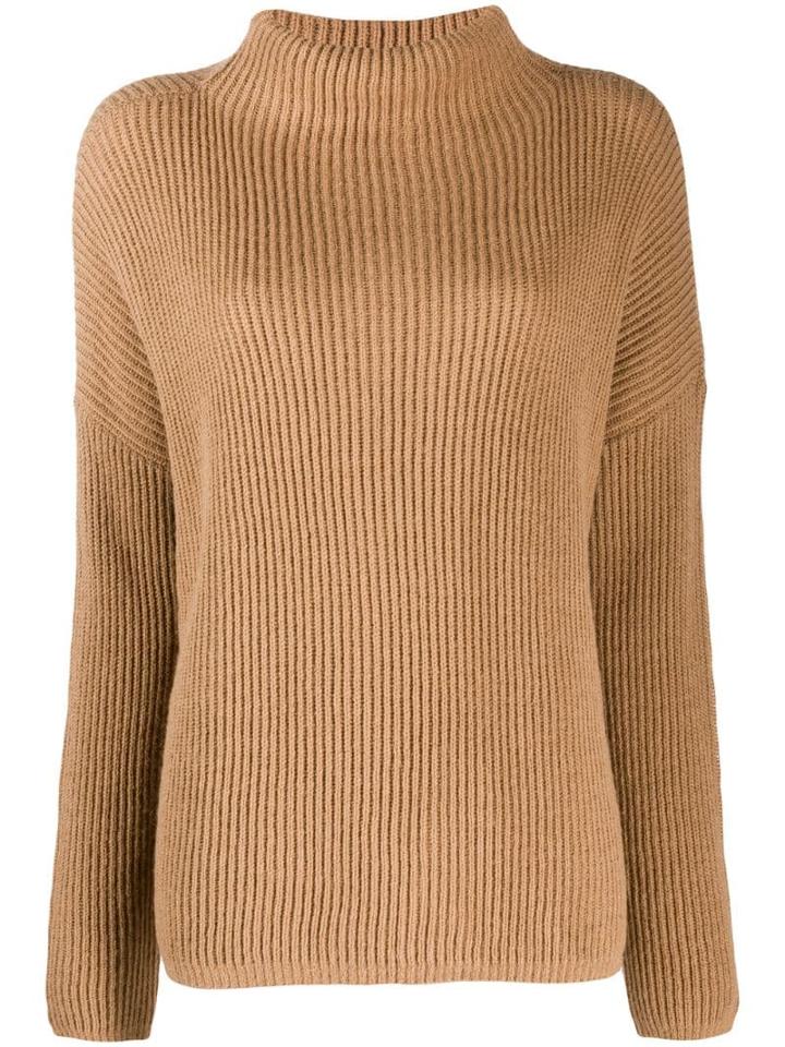 Liu Jo Stand Up Collar Jumper - Brown