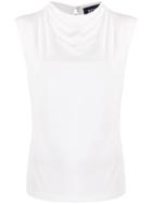 Styland Draped Neck Tank Top - White