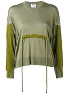 Kenzo Panelled Tie Waist Sweater - Green