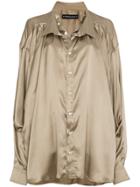 Y / Project Silk Double Layered Oversized Shirt - Nude & Neutrals