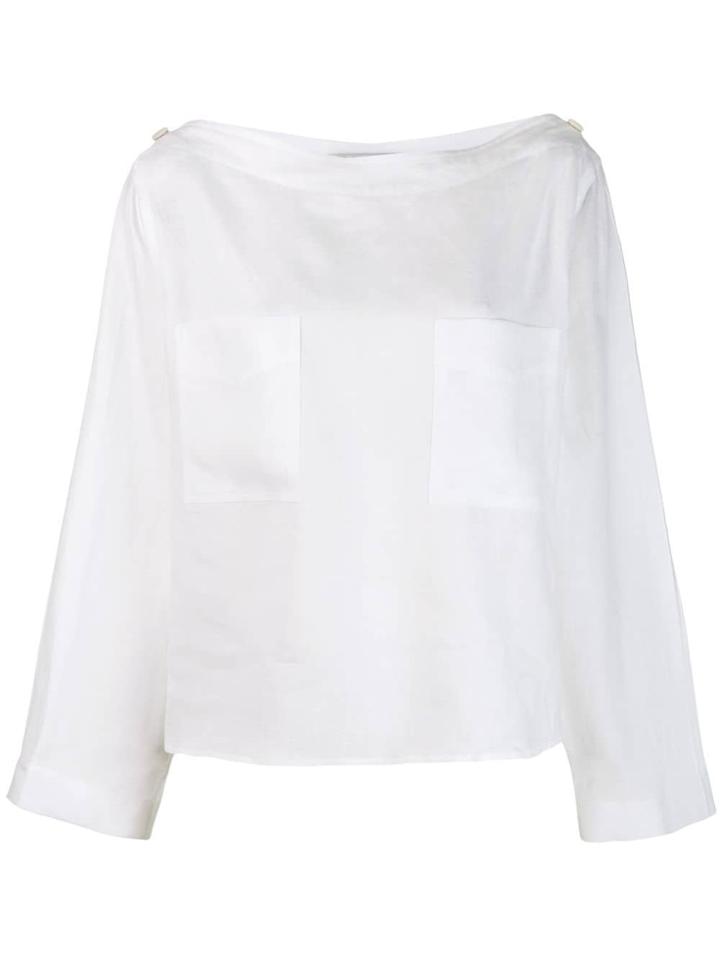 Max Mara Boat Neck Top - White