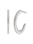 Monica Vinader Fiji Skinny Diamond Hoop Earrings - Silver