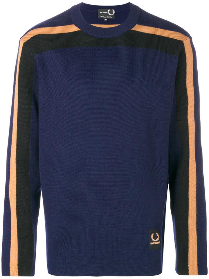 Raf Simons X Fred Perry Contrast Stripe Sweatshirt - Blue
