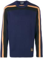 Raf Simons X Fred Perry Contrast Stripe Sweatshirt - Blue
