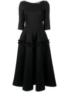 Piccione. Piccione Frill Trim Full Dress - Black