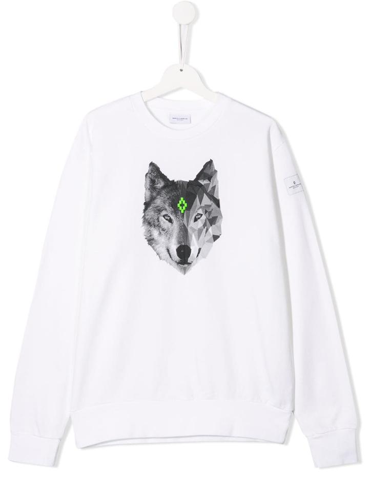 Marcelo Burlon County Of Milan Kids Teen Wolf Logo Sweatshirt - White