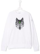 Marcelo Burlon County Of Milan Kids Teen Wolf Logo Sweatshirt - White