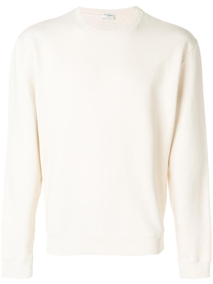 Saint Laurent Round Neck Sweatshirt - Nude & Neutrals