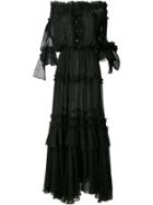 Faith Connexion Off-shoulder Ruffle Long Dress - Black