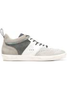 Leather Crown Panelled Colour Block Sneakers - White