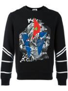 Les Hommes Urban Printed Sweatshirt, Men's, Size: Large, Black, Cotton