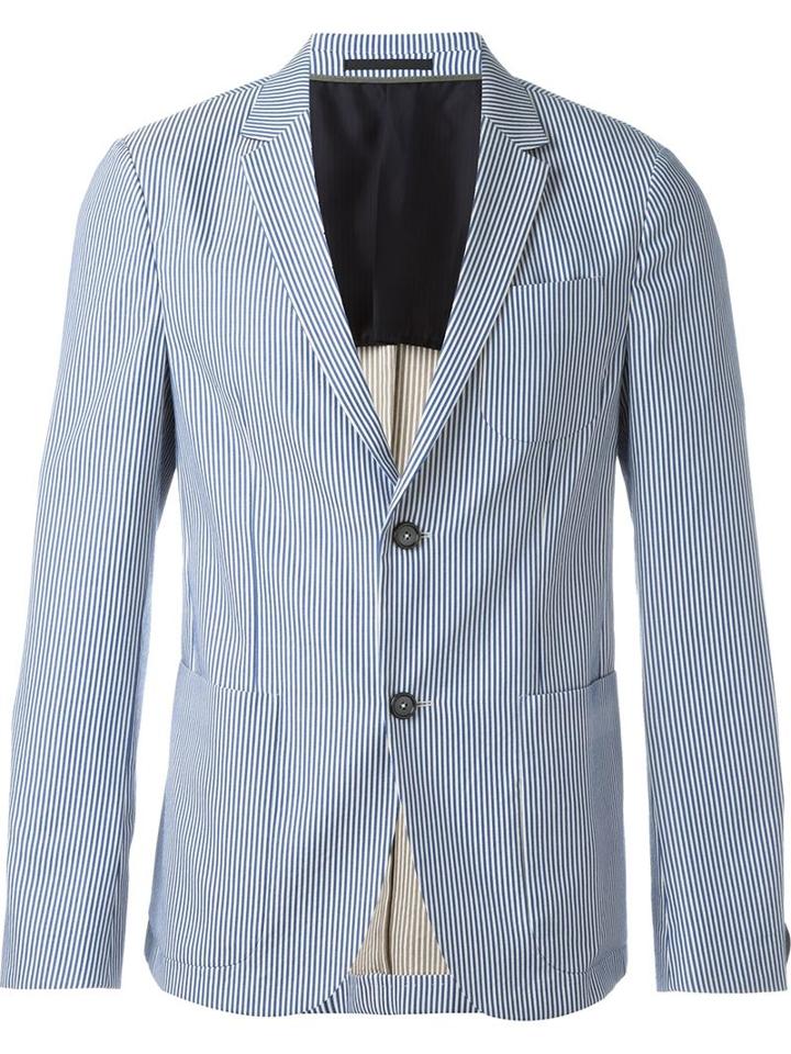 Z Zegna Striped Patch Pocket Blazer