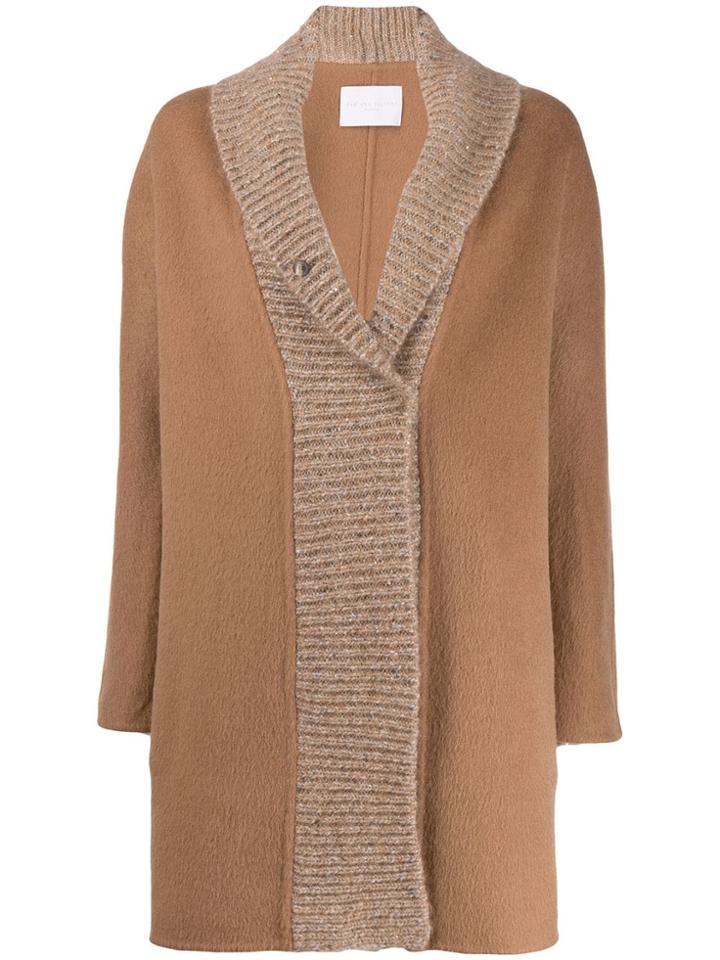 Fabiana Filippi Knitted Panel Coat - Neutrals