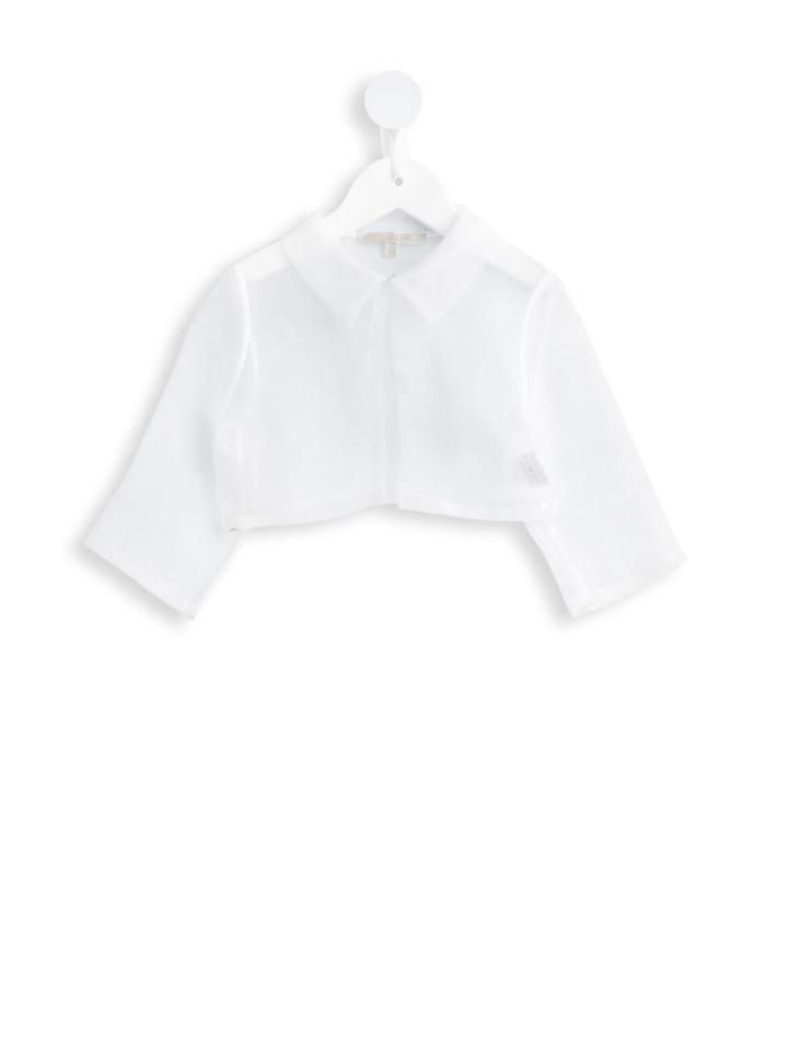 Loredana Cropped Jacket, Girl's, Size: 10 Yrs, White