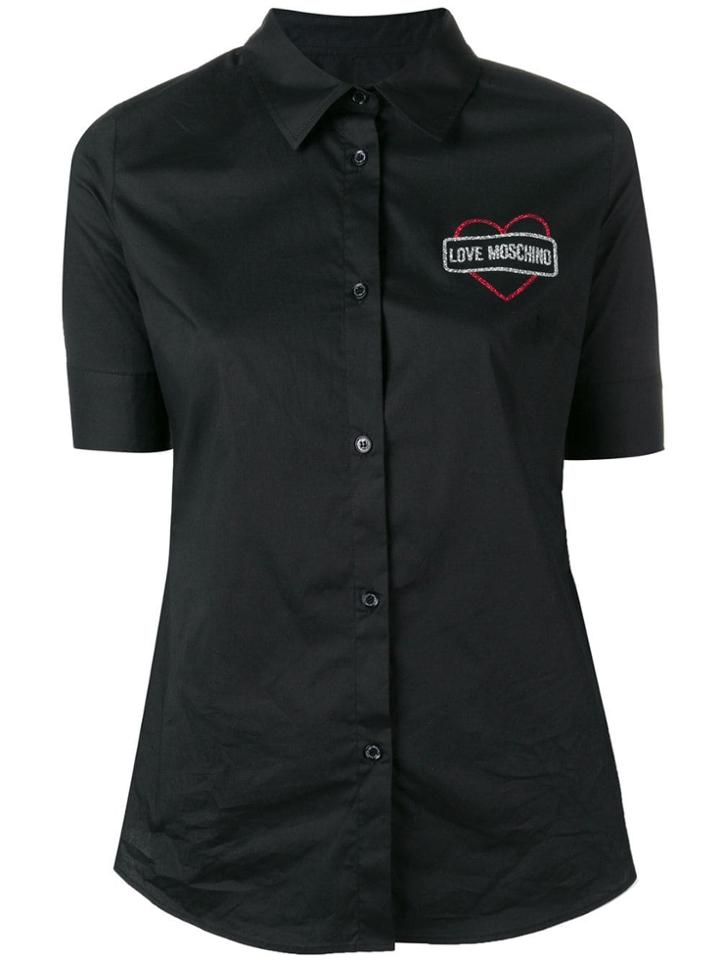 Love Moschino Heart Logo Print Shirt - Black