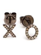 Rosa De La Cruz 18kt Gold And Diamond Xo Earrings