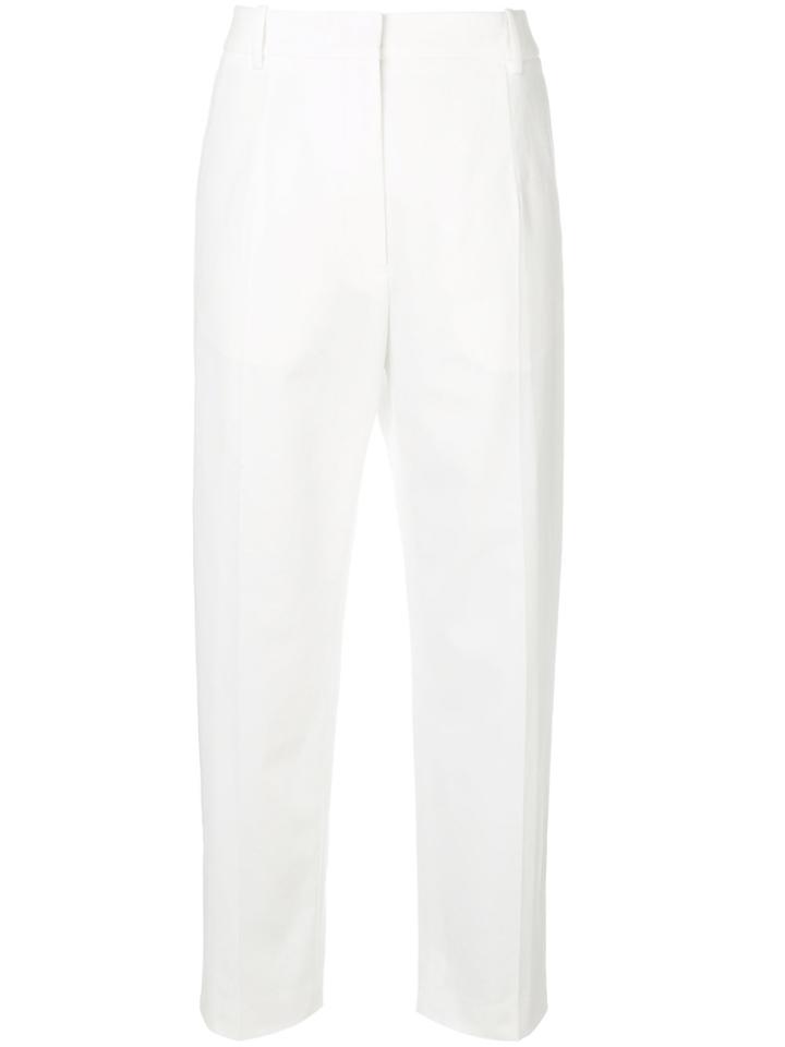 Jil Sander Straight Cropped Trousers - White