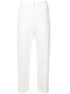 Jil Sander Straight Cropped Trousers - White