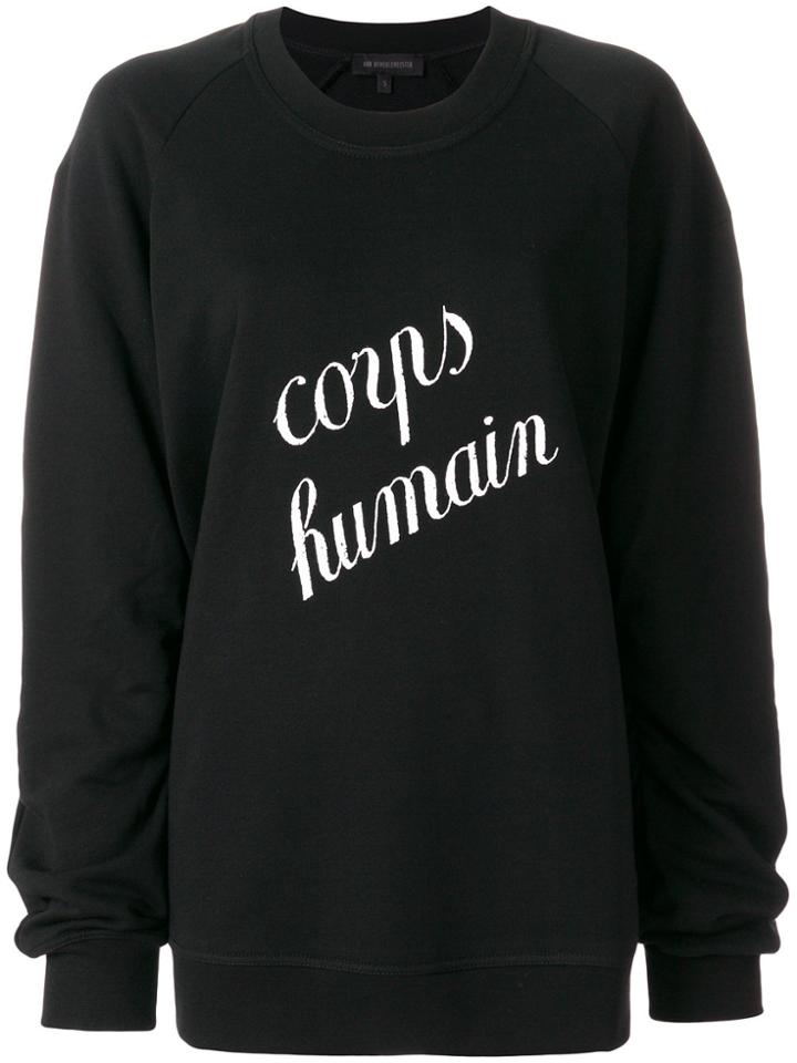 Ann Demeulemeester Printed Sweatshirt - Black