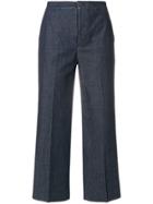 Pt01 High Rise Cropped Trousers - Blue