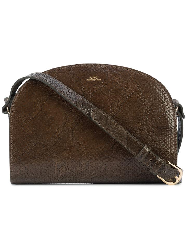 A.p.c. Snakeskin Effect Shoulder Bag - Brown