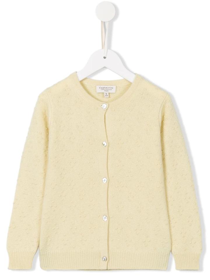 Cashmirino Textured Knit Cardigan, Toddler Girl's, Size: 3 Yrs, Yellow/orange