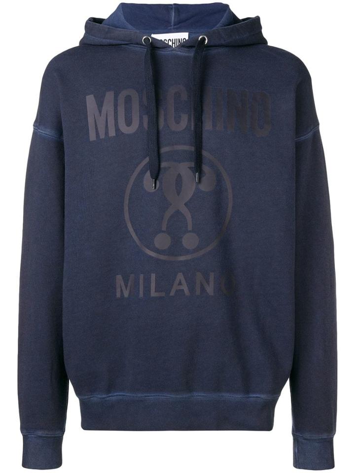 Moschino Question Mark Logo Hoodie - Blue