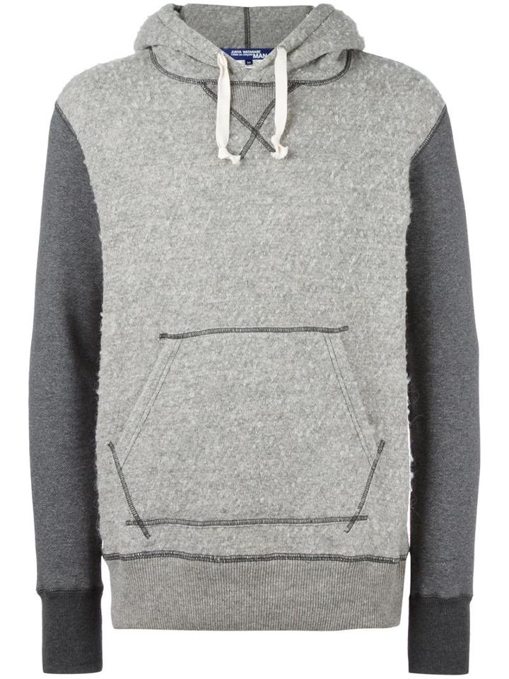 Junya Watanabe Comme Des Garçons Man Nepped Contrast Hoodie, Men's, Size: Large, Grey, Wool/alpaca/nylon