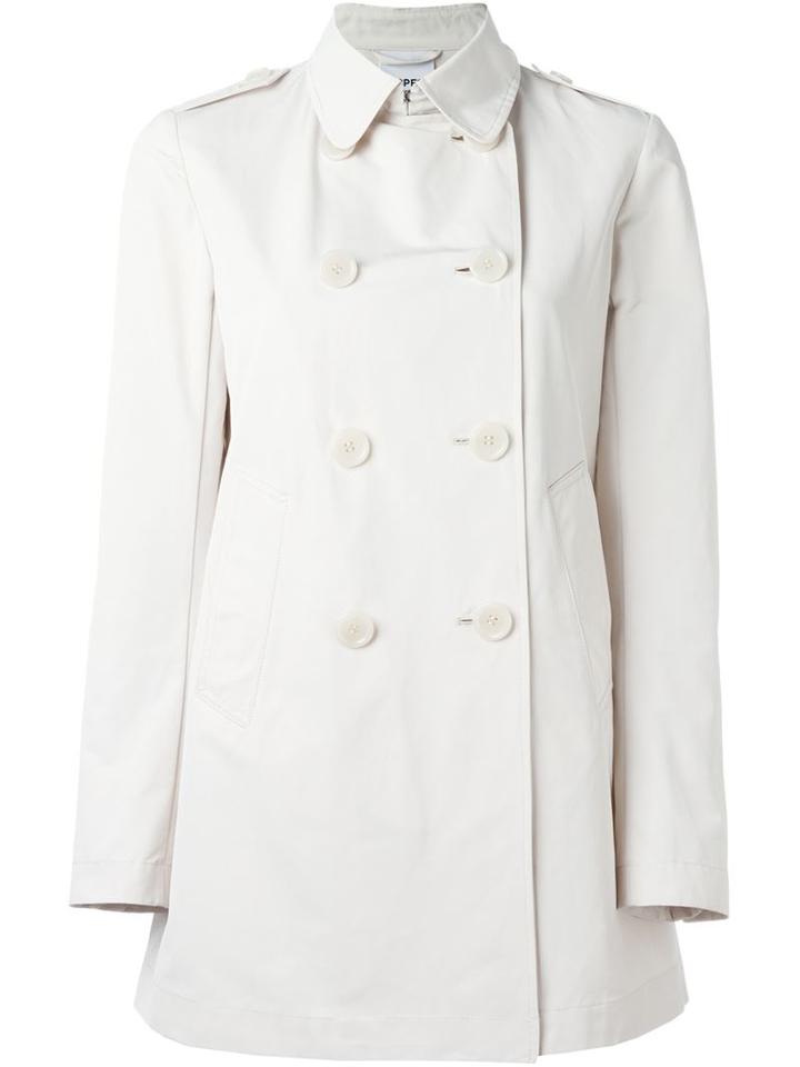 Aspesi Double Breasted Short Coat, Women's, Size: Large, Nude/neutrals, Cotton/polyester