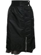 Sacai - Satin Ruched Skirt - Women - Nylon/cupro - 2, Black, Nylon/cupro