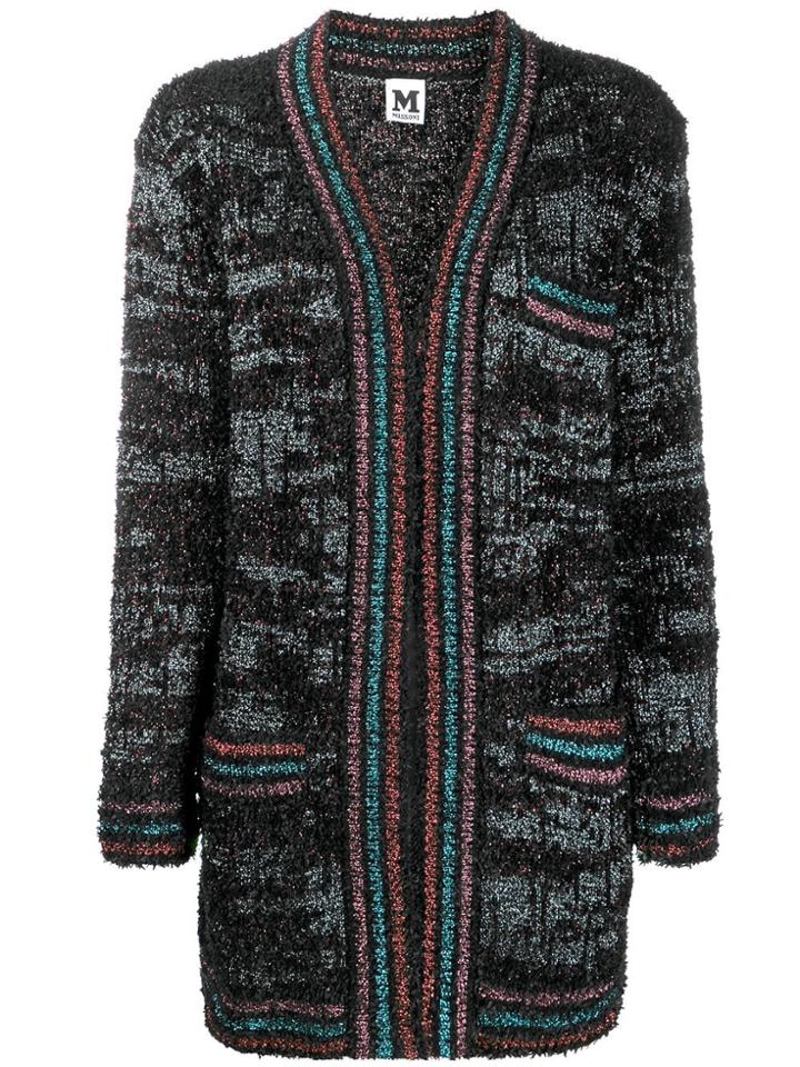 M Missoni Open Front Tinsel Cardigan - Black